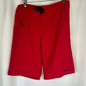 Patagonia Wavefarer Board Shorts Red Pockets Sz 32